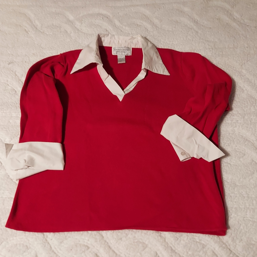 United States Sweaters Red Cotton Sweater